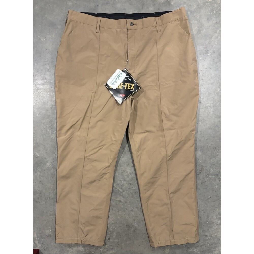 Cabela's Pants Men’s Sz 44 Tan Gore Tex Rain Waterproof Outdoor Nylon Fishing